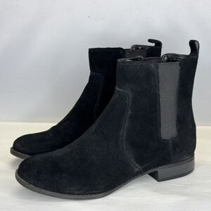 Isaac Mizrahi Gloria Chelsea Ankle Boots Womens Size 7 M Black Suede Leather